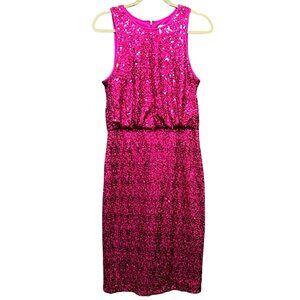 Eliza J Pink Sequin Sleeveless Sheath Dress Size 10